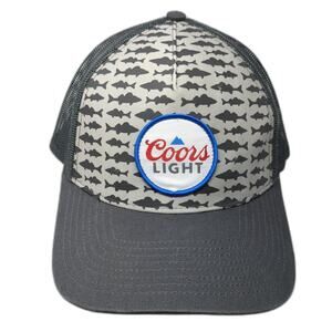 Coors Light Snapback Trucker Hat Gray One Size Adjustable Mesh Back Embroidered
